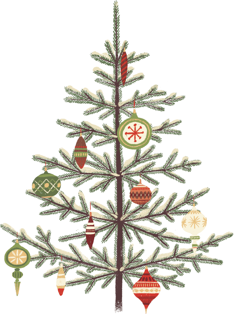 Crayon drawing of Christmas tree